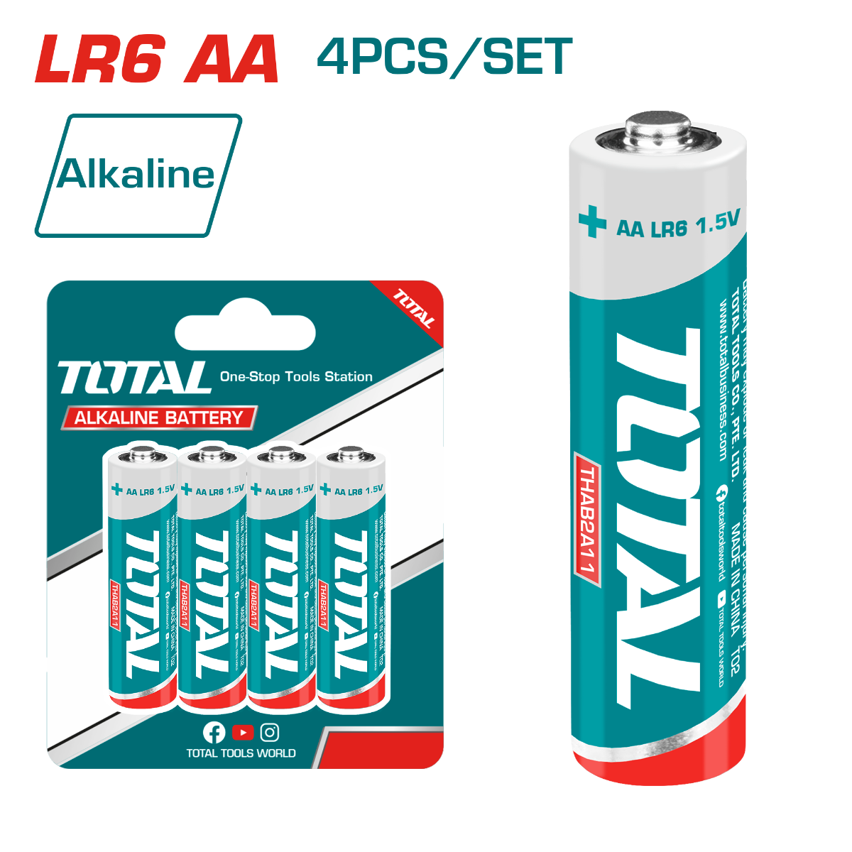 Total Alkaline battery AA 4PC Set (THAB2A11)