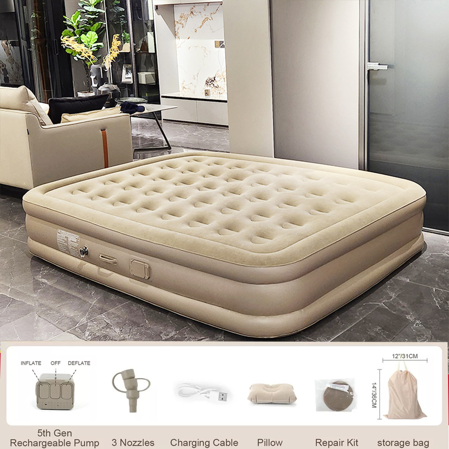 CHANODUG FULLY AUTO BUILT-IN PUMP INFLSTSBLE BED 200*150*25